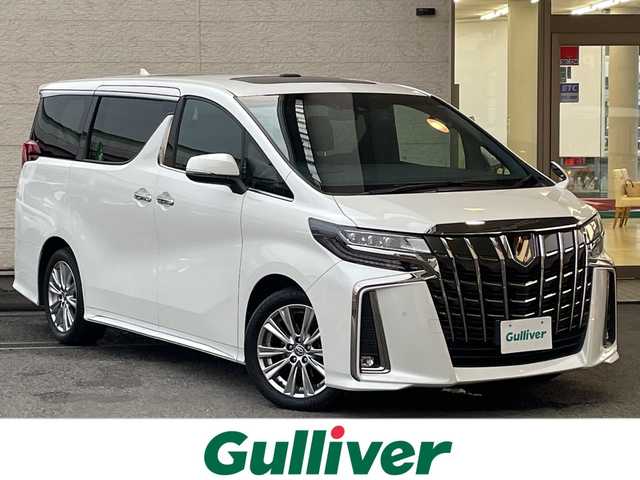 トヨタ アルファード S タイプゴールド 兵庫県 2021(令3)年 3.8万km ホワイトパールクリスタルシャイン サンルーフ/純正ディスプレイオーディオ/純正フリップダウンモニター/(CD/DVD/BT/USB)/フルセグTV/バックカメラ/ETC/両側パワースライドドア/衝突軽減ブレーキ/レーダークルーズコントロール/前後コーナーセンサー/ブラインドスポットモニター/MTモード付AT/デジタルインナーミラー/前方ドライブレコーダー/LEDヘッドライト/オートライト/オートハイビーム/フォグランプ/電動パーキングブレーキ/オートホールド/電動リアゲート/電動格納ミラー/オートリトラミラー/スマートキー/社外フロアマット/