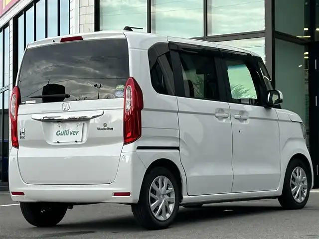ホンダ Ｎ ＢＯＸ G L ターボ ホンダセンシング 愛媛県 2019(令1)年 4.3万km プラチナホワイトパール 純正ナビ（Bluetooth/メモリ/フルセグテレビ）/ETC/ホンダセンシング/前後ドライブレコーダー/両側電動スライドドア/シートヒーター/パドルシフト/ベンチシート/チップアップシート/社外フロアマット/カーテンエアバック/LEDオートヘッドライト