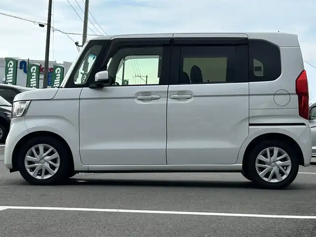 ホンダ Ｎ ＢＯＸ G L ターボ ホンダセンシング 愛媛県 2019(令1)年 4.3万km プラチナホワイトパール 純正ナビ（Bluetooth/メモリ/フルセグテレビ）/ETC/ホンダセンシング/前後ドライブレコーダー/両側電動スライドドア/シートヒーター/パドルシフト/ベンチシート/チップアップシート/社外フロアマット/カーテンエアバック/LEDオートヘッドライト
