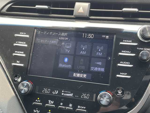 トヨタ カムリ G 宮崎県 2020(令2)年 6.1万km プラチナホワイトパールマイカ 純正ディスプレイオーディオ/フルセグTV/TVキャンセラー/バックカメラ/ステアリングスイッチ/レーダークルーズコントロール/横滑り防止機能/オートハイビーム/D席パワーシート/前後ドライブレコーダー/クリアランスソナー/ブラインドスポットモニタ/車線逸脱警報/モデリスタフルエアロ/ビルトインETC