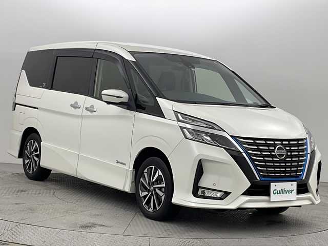 日産 セレナ e－パワー ハイウェイスター G 新潟県 2019(令1)年 7万km ブリリアントホワイトパール プロパイロット/フリップダウンモニター/純正ナビ/　　CD/DVD/BD/SD/全方位/バック/サイドカメラ/両側パワースライドドア/レザーシート/シートヒーター/LEDオートライト/Fフォグ/純正アルミホイール/ブラインドスポットモニター/ステアリングスイッチ/デジタルインナーミラー/コーナーセンサー/ハンドルヒーター/スマートキー/ビルトインETC