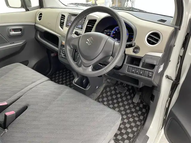 スズキ ワゴンＲ FX－LTD 滋賀県 2014(平26)年 7.8万km パールホワイト 禁煙車/社外オーディオ/（BT/AUX/CD/USB）/衝突軽減ブレーキ/アイドリングストップ/純正１４AW/ETC/前後ドラレコ/革巻ステアリング/ウィンカーミラー/プッシュスタート/スマートキー/Wエアバック/ABS