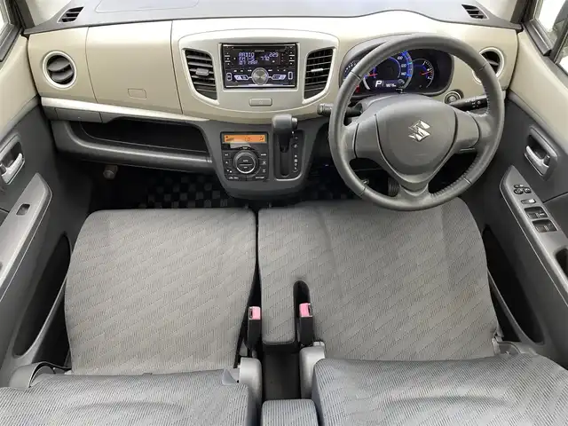 スズキ ワゴンＲ FX－LTD 滋賀県 2014(平26)年 7.8万km パールホワイト 禁煙車/社外オーディオ/（BT/AUX/CD/USB）/衝突軽減ブレーキ/アイドリングストップ/純正１４AW/ETC/前後ドラレコ/革巻ステアリング/ウィンカーミラー/プッシュスタート/スマートキー/Wエアバック/ABS
