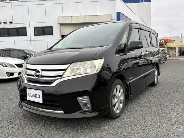 日産 セレナ ハイウェイスター Sハイブリッド 神奈川県 2012(平24)年 11.9万km スーパーブラック (株)IDOMが運営する【じしゃロン秦野店】の自社ローン専用車両になります。こちらは現金またはオートローンご利用時の価格です。自社ローンご希望の方は別途その旨お申付け下さい/スマートキー/社外メモリナビ/フルセグ/Bluetooth/バックカメラ/ETC/片側パワースライドドア/社外フリップダウンモニター :TVM-FW1100 11インチ/ドライブレコーダー　：DRY-TW8500/全席革調シートカバー/オートライト/HID/パドルシフト/ウィンカーミラー