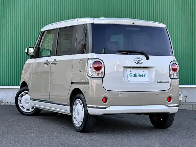 ダイハツ ムーヴ キャンバス G メイクアップ リミテッド　SAⅢ 宮城県 2022(令4)年 3.9万km パールホワイトⅢ/ナチュラルベージュマイカメタリック 2トーン ウォームパック/・ヒーター付ドアミラー/・デアイサー/・リアヒーターダクト/・シートヒーター（運転席）/＝＝＝/スマートアシスト3/・衝突回避支援ブレーキ機能/・衝突警報機能/・車線逸脱警報機能/・誤発進抑制制御機能/・先行車発進お知らせ機能/・オートハイビーム/社外ナビ（AVN-RB7）/・CD/DVD/・Bluetooth/パノラマモニター/ETC/両側パワースライドドア/LEDヘッドランプ/フォグランプ/オートライト/スマートキー＆プッシュスタート/電動格納ミラー/フロアマット/W/サイドエアバッグ