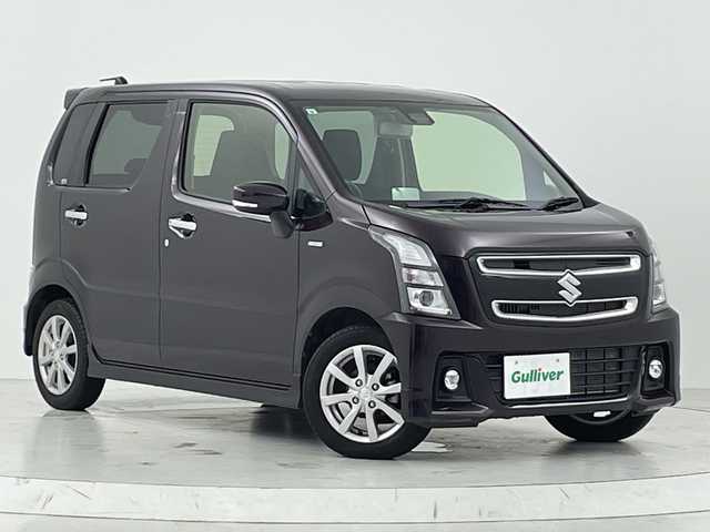 スズキ ワゴンＲ スティングレー HYBRID X 大阪府 2017(平29)年 1.1万km ムーンライトバイオレットPM セーフティサポート/　・デュアルセンサーブレーキサポート/　・誤発進抑制機能/　・車線逸脱警報機能/　・ヘッドアップディスプレイ/社外メモリナビ/　　CD/DVD/BT/フルセグTV/バックカメラ/LEDオートライト/フォグランプ/シートヒーター/純正14インチアルミホイール/アイドリングストップ/スマートキー/ETC