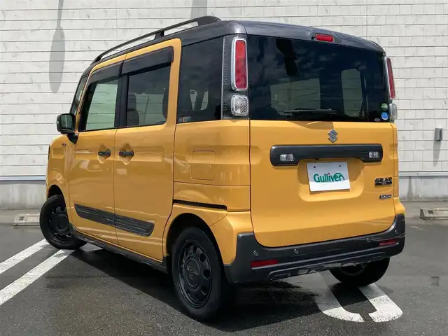スズキ スペーシア ギア HYBRID XZ 静岡県 2018(平30)年 2万km アクティブイエロー/ガンメタリック2トーン 純正ナビ/フルセグTV/全方位モニター/バックカメラ/パワースライドドア（両側）/セーフティサポート/・デュアルセンサーブレーキサポート/・車線逸脱警報機能/・先行車発進お知らせ機能/LEDヘッドランプ/純正14インチアルミ/フォグランプ/オートライト/シートヒーター/革巻きステアリング/ステアリングスイッチ/キーレスプッシュスタート/オートエアコン/ルーフレール/パーソナルテーブル/禁煙車