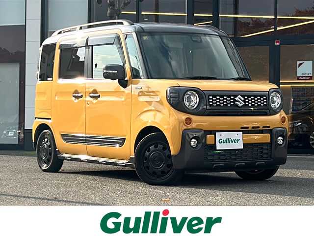 スズキ スペーシア ギア HYBRID XZ 大阪府 2018(平30)年 2万km アクティブイエロー/ガンメタリック2トーン 純正ナビ/フルセグTV/全方位モニター/バックカメラ/パワースライドドア（両側）/セーフティサポート/・デュアルセンサーブレーキサポート/・車線逸脱警報機能/・先行車発進お知らせ機能/LEDヘッドランプ/純正14インチアルミ/フォグランプ/オートライト/シートヒーター/革巻きステアリング/ステアリングスイッチ/キーレスプッシュスタート/オートエアコン/ルーフレール/パーソナルテーブル/禁煙車