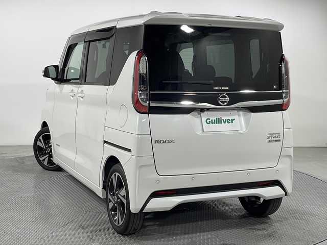 日産 ルークス ハイウェイスター Gターボ 広島県 2022(令4)年 3.4万km ホワイトパール 禁煙車/純正９型ナビ/アラウンドビューモニター/ＥＴＣ/ドラレコ/オートマチックハイビーム/衝突軽減/レーンキープ/ＬＥＤヘッドライト/ステアリングスイッチ/ヘッドライトレベライザー/セーフティシールドスイッチ/純正15インチアルミホイール(165/55/R15)/エアバッグ(運転席/助手席/サイド/カーテン)