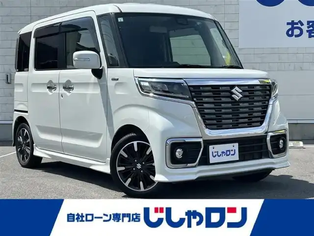 スズキ スペーシア カスタム HYBRID XS ターボ 長崎県 2019(平31)年 10.1万km ピュアホワイトP (株)IDOMが運営する【じしゃロン長崎店】の自社ローン専用車両になりますこちらは現金またはオートローンご利用時の価格です。自社ローンご希望の方は別途その旨お申付け下さい/両側パワースライドドア　/ナビ　/バックカメラ　/衝突被害軽減ブレーキ　/レーンアシスト　/シートヒーター　/ハーフレザーシート　/ＬＥＤヘッドライト/オートライト/フォグランプ　/ドラレコ　/パドルシフト　/コーナーセンサー　/アイドリングストップ