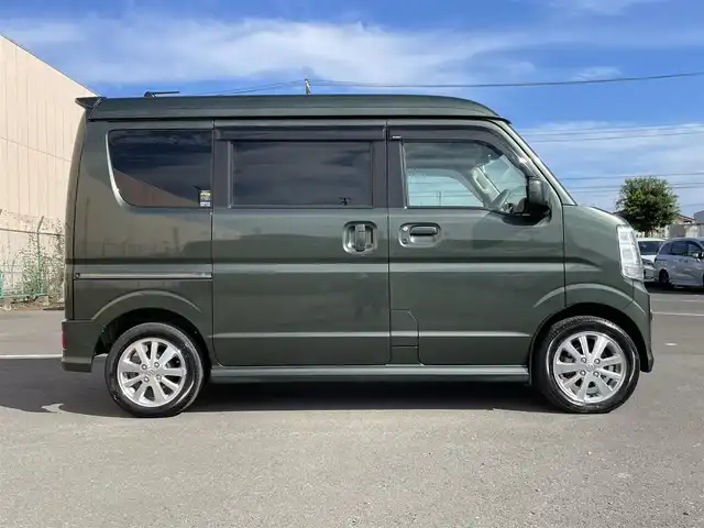 スズキ エブリィ ワゴン PZターボ ハイルーフ 東京都 2021(令3)年 2.9万km クールカーキPM ハイルーフ /社外メモリナビ＆フルセグ　/・BluetoothAudio/・SD/CD/DVD/AM/FM/片側パワースライドドア　/ＨＩＤヘッドライト　/セーフティサポート/（予防安全技術）/・デュアルカメラブレーキサポート/・誤発進抑制機能/・車線逸脱警報/・ふらつき警報/・先行車発進お知らせ機能/・後退時ブレーキサポート/・ヒルホールドコントロール/・パーキングセンサー　/アイドリングストップシステム　/前席シートヒーター　/ベージュファブリックシート　/プッシュエンジンスタート