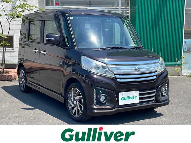スズキ スペーシア カスタム XS 青森県 2015(平27)年 11万km アーバンブラウンパールメタリック 4WD/社外SDナビ・フルセグTV/CD・DVD・Bluetooth・SD/バックカメラ/両側パワースライドドア/前席シートヒーター/前後ドライブレコーダー/ビルトインETC/オーバーヘッドコンソール/後席ロールサンシェード/HIDヘッドライト/LEDフォグライト/純正15インチアルミホイール