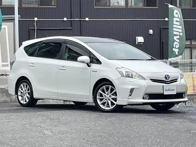 トヨタ プリウス α G ツーリングセレクション 宮城県 2011(平23)年 6.7万km ホワイトパールクリスタルシャイン ワンオーナー/社外オーディオ/（ＦＭ／ＡＭ／ＣＤ／ＡＵＸ／ＵＳＢ）　/パノラマルーフ　/クルーズコントロール　/オートライト　/スマートキー　/プッシュスタート　/ＥＴＣ/スタッドレスタイヤ社外AW/(215/50R17)