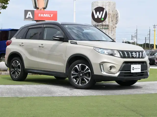 スズキ エスクード 1．4 ターボ 千葉県 2019(令1)年 4.2万km サバンナアイボリーメタリック/ブラック 2トーンルーフ スズキセーフティサポート/レーダークルーズコントロール/アイドリングストップ/社外SDナビ/地デジTV/【DVD/CD再生機能　Bluetooth接続】/バックカメラ/ハーフレザーシート/前席シートヒーター/革巻きステアリング/ステアリングスイッチ/パドルシフト/ETC/ウインカーミラー/純正17インチアルミホイル/サイド/カーテンエアバッグ/携帯リモコン