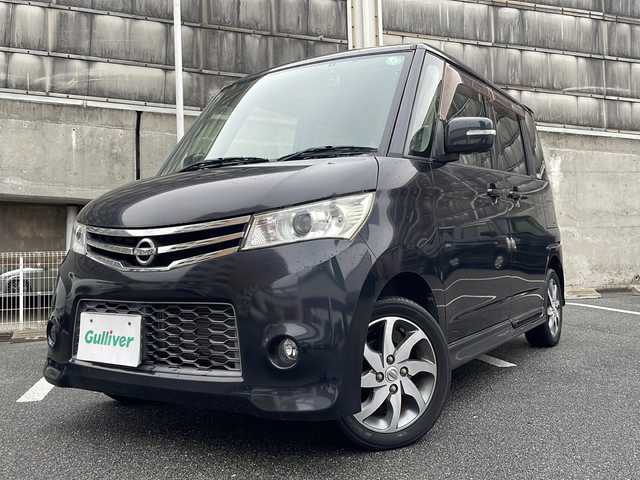 日産 ルークス ハイウェイスター ターボ 愛知県 2012(平24)年 3.2万km ブルーイッシュブラック ワンオーナー/純正ナビ/フルセグTV・CD・DVD・ Bluetooth/両側パワースライドドア/スマートキー/プッシュスタート/HIDヘッドライト/フォグライト/ベンチシート/前方ドライブレコーダー/純正フロアマット/純正ドアバイザー/保証書/取扱説明書/スペアスマートキー