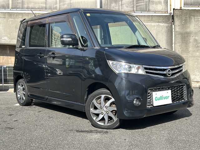 日産 ルークス ハイウェイスター ターボ 愛知県 2012(平24)年 3.2万km ブルーイッシュブラック 4WD/ワンオーナー/純正ナビ/フルセグTV・CD・DVD・ Bluetooth/両側パワースライドドア/スマートキー/プッシュスタート/HIDヘッドライト/フォグライト/ベンチシート/前方ドライブレコーダー/純正フロアマット/純正ドアバイザー/保証書/取扱説明書/スペアスマートキー