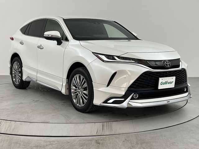 トヨタ ハリアー Z レザーパッケージ 熊本県 2021(令3)年 4.1万km ホワイトパールクリスタルシャイン 純正12.3インチナビ/（AM/FM/BT/TV)/モデリスタエアロ/JBLサウンドスピーカー/デジタルインナーミラー/前後ドライブレコーダー/ETC2.0/ブラインドスポットモニター/トヨタセーフティーセンス/クリアランスソナー/プリクラッシュ/リアクロストラフィックアラート/前席ヒートシーター/前席エアシート/運転席メモリー機能付きパワーシート/ステアリングヒーター/ステアリングスイッチ/レーダークルーズコントロール/パワーバックドア/電動格納ミラー/オートライト/オートハイビーム/純正アルミホイール/純正フロアマット