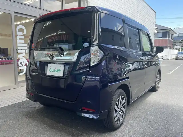 トヨタ ルーミー カスタムG 愛知県 2021(令3)年 2.2万km クールバイオレットクリスタルシャイン 純正9型SDナビ（NSZT-Y68T）/・DVD/Bluetooth／地デジTV/バックカメラ＋全方位カメラ/両側パワースライドドア/スマートアシスト/・衝突回避支援ブレーキ/・誤発進抑制機能/・先行車発進お知らせ/・ACC（アダプティブクルーズコントロール）/前後コーナーセンサー/ETC/コムテック前後ドラレコ（DC-DR652）/電子パーキング/オートブレーキホールド/後席ロールサンシェード/スマートキー＆プッシュスタート/純正14インチAW