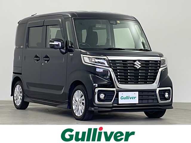 スズキ スペーシア カスタム HYBRID GS 千葉県 2018(平30)年 3.7万km ブルーイッシュブラックパール3 セーフティサポート/・デュアルセンサーブレーキ/・誤発進抑制機能/・車線逸脱警報/・先行車発進お知らせ機能/・ふらつき警報機能/・ハイビームアシスト/社外８インチメモリーナビ/・フルセグTV/・Bluetooth接続/左側パワースライドドア/LEDヘッドライト/全方位カメラ/スマートキー/プッシュスタート