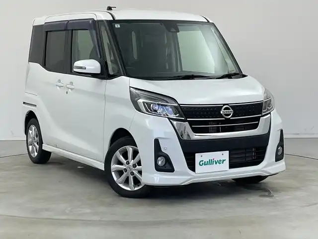 日産 デイズ ルークス ハイウェイスター Xターボ 新潟県 2019(令1)年 7.9万km ホワイトパール ４ＷＤ　/社外ＳＤナビ　/全方位カメラミラー /左側電動ドア　/フルセグＴＶ　/衝突軽減装置　/オートハイビーム　/横滑り防止装置　/革巻きステアリング　/オートライト　/アイドリングストップ　/スマートキー /エンジンスターター