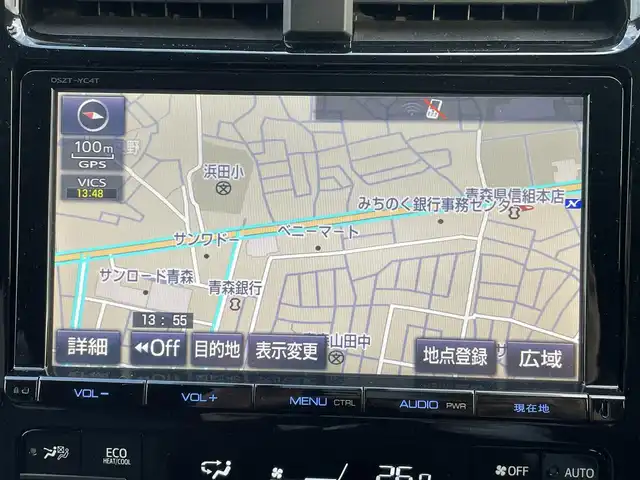 トヨタ プリウス S ツーリングセレクション 青森県 2016(平28)年 6.5万km アティチュードブラックマイカ ワンオーナー/ディーラー純正SDナビ（DSZT-YC4T）/　CD、DVD、SD、BT/フルセグTV/ビルトインETC/レザーシート/シートヒーター（D、N）/バックカメラ/社外15インチAWスタッドレスタイヤ/純正17インチAWサマータイヤ車載/寒冷地仕様/LEDヘッドライト/説明書/保証書/スペアキー×１