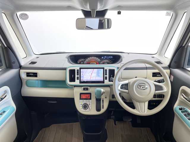 ダイハツ ムーヴ キャンバス G メイクアップ SA Ⅲ 茨城県 2017(平29)年 2.9万km パールホワイトⅢ/ファインミントメタリック 2トーン 純正８型ナビ　パノラミックビューモニター　フルセグＴＶ　衝突被害軽減ブレーキ　スマートキー　プッシュスタート　シートヒーター　アイドリングストップ　両側電動スライドドア　横滑り防止装置　コーナーセンサ