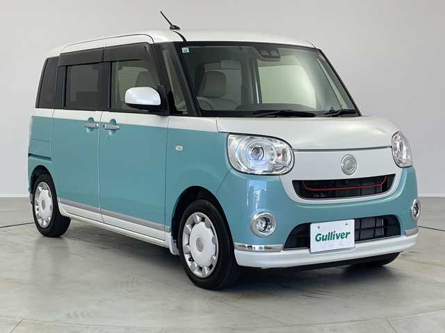 ダイハツ ムーヴ キャンバス G メイクアップ SA Ⅲ 茨城県 2017(平29)年 2.9万km パールホワイトⅢ/ファインミントメタリック 2トーン 純正８型ナビ　パノラミックビューモニター　フルセグＴＶ　衝突被害軽減ブレーキ　スマートキー　プッシュスタート　シートヒーター　アイドリングストップ　両側電動スライドドア　横滑り防止装置　コーナーセンサ