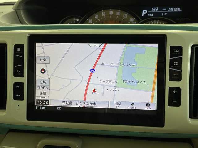 ダイハツ ムーヴ キャンバス G メイクアップ SA Ⅲ 茨城県 2017(平29)年 2.9万km パールホワイトⅢ/ファインミントメタリック 2トーン 純正８型ナビ　パノラミックビューモニター　フルセグＴＶ　衝突被害軽減ブレーキ　スマートキー　プッシュスタート　シートヒーター　アイドリングストップ　両側電動スライドドア　横滑り防止装置　コーナーセンサ