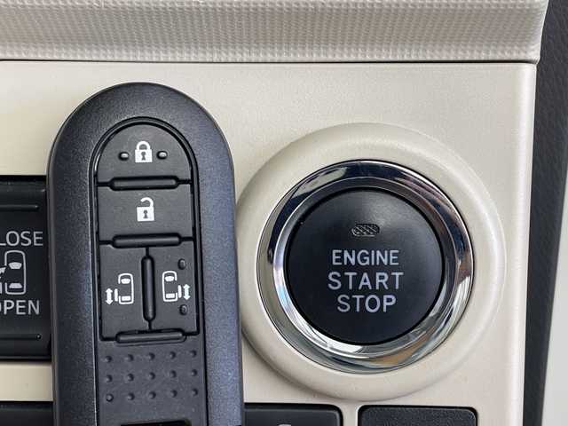 ダイハツ ムーヴ キャンバス G メイクアップ SA Ⅲ 茨城県 2017(平29)年 2.9万km パールホワイトⅢ/ファインミントメタリック 2トーン 純正８型ナビ　パノラミックビューモニター　フルセグＴＶ　衝突被害軽減ブレーキ　スマートキー　プッシュスタート　シートヒーター　アイドリングストップ　両側電動スライドドア　横滑り防止装置　コーナーセンサ