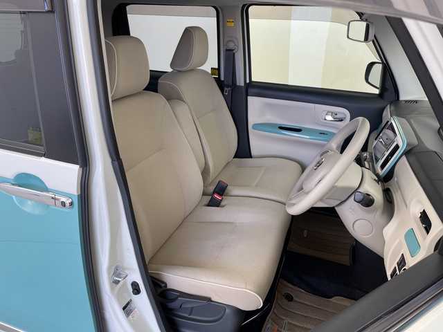 ダイハツ ムーヴ キャンバス G メイクアップ SA Ⅲ 茨城県 2017(平29)年 2.9万km パールホワイトⅢ/ファインミントメタリック 2トーン 純正８型ナビ　パノラミックビューモニター　フルセグＴＶ　衝突被害軽減ブレーキ　スマートキー　プッシュスタート　シートヒーター　アイドリングストップ　両側電動スライドドア　横滑り防止装置　コーナーセンサ