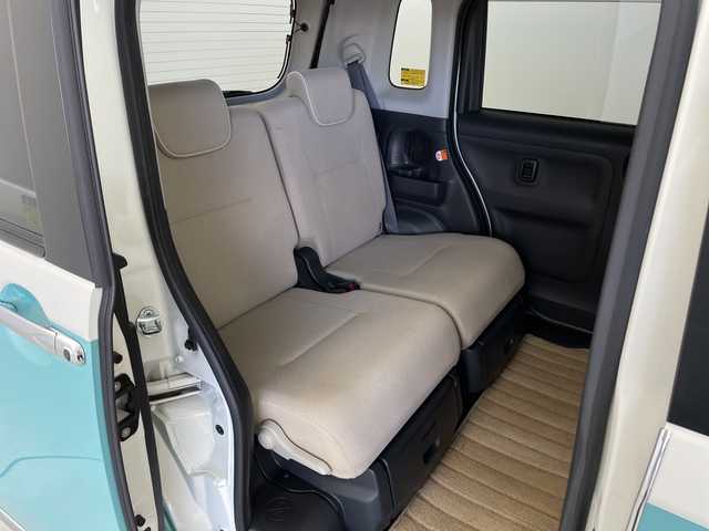 ダイハツ ムーヴ キャンバス G メイクアップ SA Ⅲ 茨城県 2017(平29)年 2.9万km パールホワイトⅢ/ファインミントメタリック 2トーン 純正８型ナビ　パノラミックビューモニター　フルセグＴＶ　衝突被害軽減ブレーキ　スマートキー　プッシュスタート　シートヒーター　アイドリングストップ　両側電動スライドドア　横滑り防止装置　コーナーセンサ