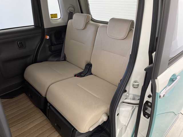 ダイハツ ムーヴ キャンバス G メイクアップ SA Ⅲ 茨城県 2017(平29)年 2.9万km パールホワイトⅢ/ファインミントメタリック 2トーン 純正８型ナビ　パノラミックビューモニター　フルセグＴＶ　衝突被害軽減ブレーキ　スマートキー　プッシュスタート　シートヒーター　アイドリングストップ　両側電動スライドドア　横滑り防止装置　コーナーセンサ