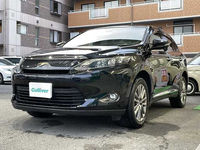 トヨタ ハリアー プレミアム 高知県 2014(平26)年 6.8万km ブラック ナビ/・Bluetooth/・CD/DVD/・フルセグTV/ETC/前後ドラレコ/パワーバックドア/黒革シート/パワーシート/クルーズコントロール/シートヒーター/LEDヘッドライト/オートマチックハイビーム/プッシュスタート