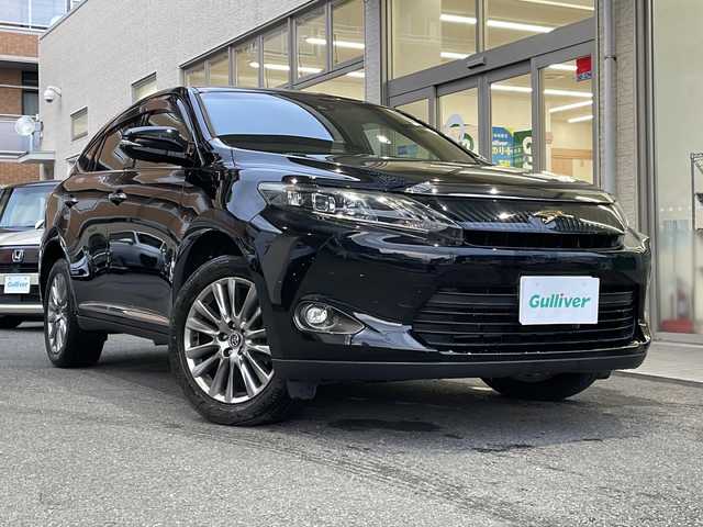 トヨタ ハリアー プレミアム 高知県 2014(平26)年 6.8万km ブラック ナビ/・Bluetooth/・CD/DVD/・フルセグTV/ETC/前後ドラレコ/パワーバックドア/黒革シート/パワーシート/クルーズコントロール/シートヒーター/LEDヘッドライト/オートマチックハイビーム/プッシュスタート