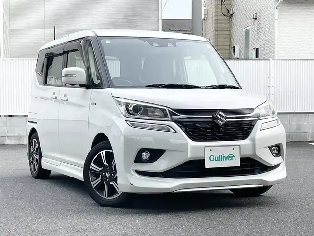 スズキ ソリオ バンディット HV MV 栃木県 2019(令1)年 7.1万km ピュアホワイトP メモリナビ/フルセグテレビ/クルーズコントロール/両側パワースライドドア/プッシュスタート/ETC/パドルシフト/シートヒーター/衝突軽減ブレーキ