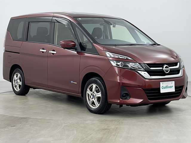 日産 セレナ X 道央・札幌 2017(平29)年 11万km マルーンレッド ・ワンオーナー/・社外SDナビ&TV&CD&DVD&BT/・片側パワースライドドア/・全方位カメラ/・S-HYBRID/・エマージェンシーブレーキ/・側方支援機能/・標識検知機能/・クリアランスソナー/・ふらつき警報/・クルーズコントロール/・パーキングアシスト/・ECOモード/・横滑り防止装置/・アイドリングストップ/・社外ドライブレコーダー/・ビルトインETC/・プッシュスタート/・LEDヘッドライト/・オートライト/・スマートキー/・スペアキー/・純正エンジンスターター/・社外AWスタッドレスタイヤ積込