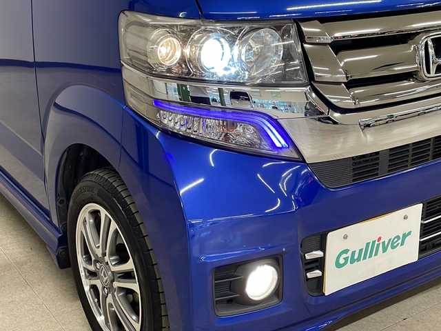 ホンダ Ｎ ＢＯＸ カスタム G Lパッケージ 熊本県 2015(平27)年 9.2万km ブリリアントスポーティブルーメタリック2トーン 社外ナビＳＤナビ（ＣＤ/ＢＴ/ラジオ/フルセグ）/バックカメラ/ＥＴＣ/片側パワースライドドア/横滑り防止装置/プッシュスタート/スマートキー/オートライト/フォグランプ/純正フロアマット/ドアバイザー/純正14インチＡＷ