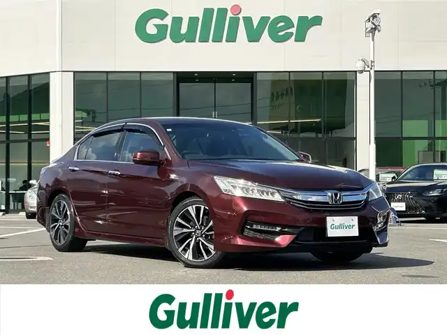 ホンダ アコード ハイブリッド EX 愛媛県 2017(平29)年 3.8万km プレミアムディープロッソパール メーカーオプション純正ナビ/BT/AM・FM/CD/DVD/フルセグTV/ビルトインETC/前方ドライブレコーダー/D+N席パワーシート/シートメモリー/全席シートヒーター/追従型クルーズコントロール/オートホールド/レーンキープアシスト/衝突軽減システム/前後コーナーセンサー/バックカメラ・左サイドカメラ/純正アルミホイール/純正フロアマット