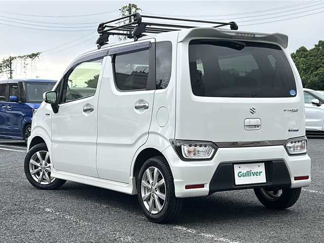 スズキ ワゴンＲ スティングレー HYBRID X 千葉県 2018(平30)年 9.1万km ピュアホワイトP ナビＦＨ－８５００ＤＶＳ　ルーフキャリア　ドラレコ　ＥＴＣ　ＵＳＢ　ＬＥＤヘッドライト　オートライト　ＣＤ／ＤＶＤ　フロアマット　ドアバイザー　レーンキープアシスト　Ｗエアバッグ　盗難防止装置　ＡＡＣ