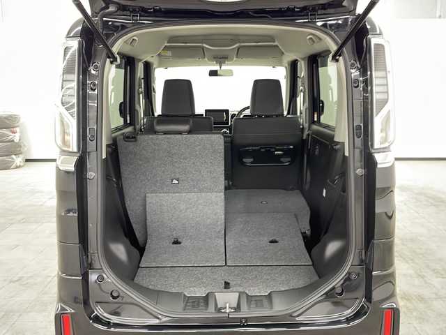 スズキ スペーシア カスタム HYBRID XS 長崎県 2018(平30)年 4.6万km ブルーイッシュブラックパール3 社外７インチナビ(CN-RA04WD)/（フルセグ/CD/DVD/Bluetooth）/バックカメラ/両側パワースライドドア/横滑り防止装置/LEDヘッドライト/純正15インチアルミホイール/運転席シートヒーター/シートバックテーブル/リアサンシェード/黒革ハンドル/純正フロアマット/純正バイザー/電格ウィンカーミラー/フォグライト/オートライト/保証書/取扱説明書