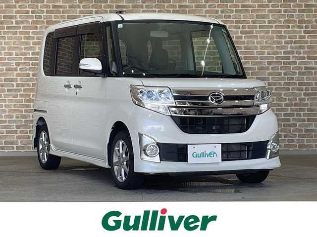 ダイハツ タント カスタム X 岩手県 2015(平27)年 7.2万km パールホワイトⅢ ４WD/左側パワースライドドア/アイドリングストップ/オートエアコン/ロールサンシェード/KENWOODナビ/バックカメラ/ETC/オートライト/LEDヘッドライト/フォグライト/純正14インチアルミほいーり