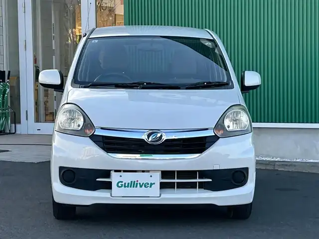 ダイハツ ミラ イース X 宮城県 2013(平25)年 13.1万km パールホワイトⅢ 純正14インチアルミホイール/純正CDオーディオ/ヘッドライトレベライザー/リモコンキー/アイドリングストップ/電動格納ミラー/純正フロアマット/ドアバイザー/Wエアバッグ