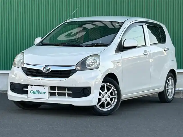 ダイハツ ミラ イース X 宮城県 2013(平25)年 13.1万km パールホワイトⅢ 純正14インチアルミホイール/純正CDオーディオ/ヘッドライトレベライザー/リモコンキー/アイドリングストップ/電動格納ミラー/純正フロアマット/ドアバイザー/Wエアバッグ