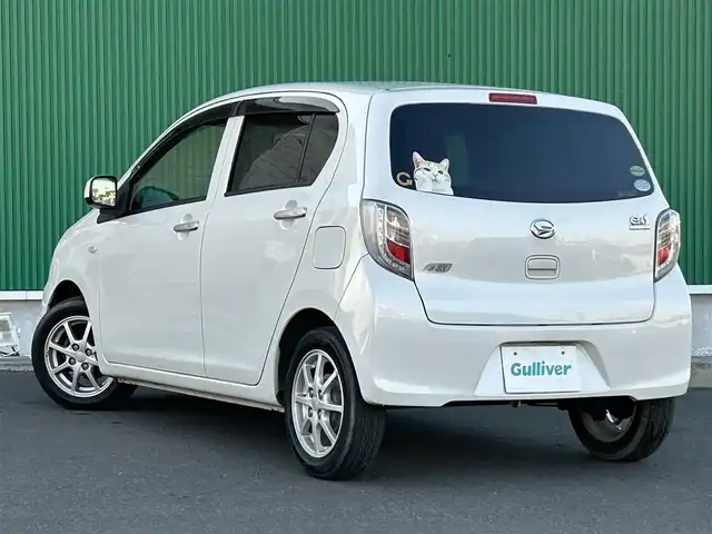 ダイハツ ミラ イース X 宮城県 2013(平25)年 13.1万km パールホワイトⅢ 純正14インチアルミホイール/純正CDオーディオ/ヘッドライトレベライザー/リモコンキー/アイドリングストップ/電動格納ミラー/純正フロアマット/ドアバイザー/Wエアバッグ