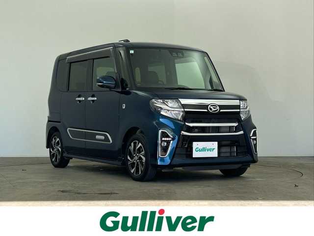 ダイハツ タント カスタム X スタイルセレクション 千葉県 2021(令3)年 2.9万km レーザーブルークリスタルシャイン 禁煙車/純正9インチナビ/・NSZN-Y71DS/・CD/DVD/BT/フルセグ/全方位カメラ/車線逸脱警報/両側パワースライドドア/ハーフレザーシート/前席シートヒーター/運転席ロングスライドシート/コーナーセンサー/LEDヘッドライト/オートライト/オートハイビーム/フォグライト/サイド＆カーテンエアバッグ/純正14インチアルミホイール/スマートキー/ビルトインETC