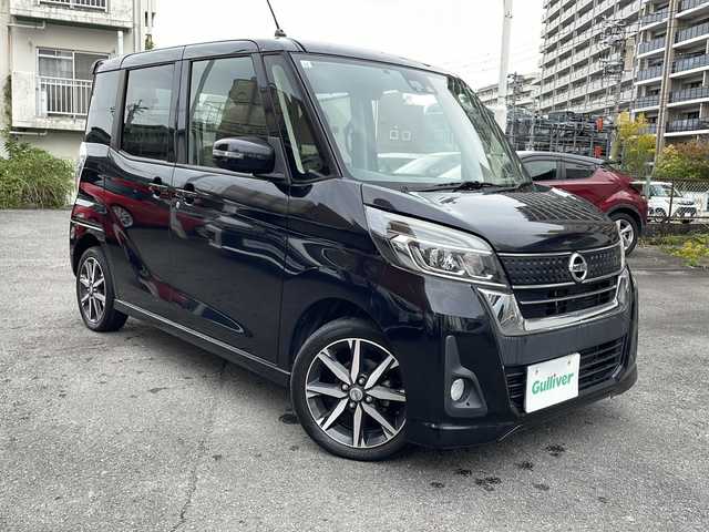 日産 デイズ ルークス HWS X Vセレクション 宮崎県 2017(平29)年 2.5万km ブラック 社外ナビ　前方のみドライブレコーダー　Ｂｌｕｅｔｏｏｔｈ　全方位カメラ　フルセグＴＶ　ＣＤ／ＤＶＤチェンジャー　両側パワースライドドア　電動格納ミラー　ＬＥＤライト　オートライト　ベンチシート パワーウィンドウ パワーステアリング 純正アルミホイール 純正フロアマット 取扱説明書 保証書