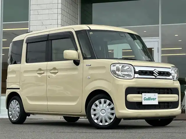 スズキ スペーシア HYBRID X 兵庫県 2018(平30)年 7万km シフォンアイボリーM ナビ/フルセグTV/BTオーディオ/CD/DVD/バックカメラ/ETC/両側パワースライドドア/シートヒーター/セーフティサポート/ヘッドライトレベライザ/純正フロアマット/純正ドアバイザー/横滑り防止装置/レーンキープアシスト/コーナーセンサー
