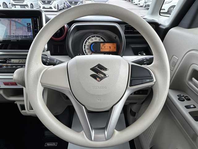 スズキ スペーシア HYBRID X 兵庫県 2018(平30)年 7万km シフォンアイボリーM ナビ/フルセグTV/BTオーディオ/CD/DVD/バックカメラ/ETC/両側パワースライドドア/シートヒーター/セーフティサポート/ヘッドライトレベライザ/純正フロアマット/純正ドアバイザー/横滑り防止装置/レーンキープアシスト/コーナーセンサー