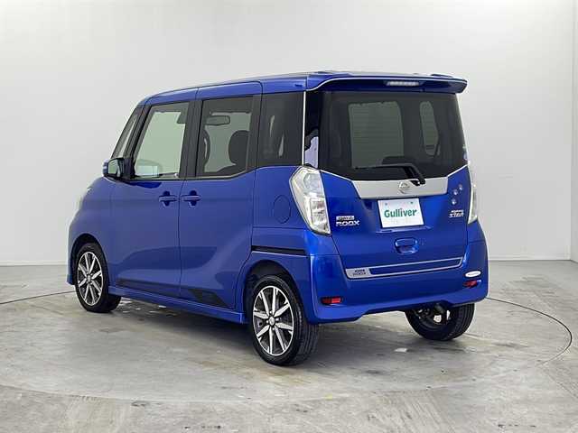 日産 デイズ ルークス ハイウェイスターX Gパッケージ 栃木県 2016(平28)年 2.6万km オーシャンブルーP 純正ナビ/（CD/DVD/AM/FM）/衝突軽減システム/アラウンドビューモニター/全周囲カメラ/横滑り防止/両側パワースライドドア/アイドリングストップ/オートマチックハイビーム/電動格納ミラー/ビルトインETC/ドライブレコーダー/純正アルミホイール/社外フロアマット/ステアリングスイッチ/プッシュスタート/スマートキー