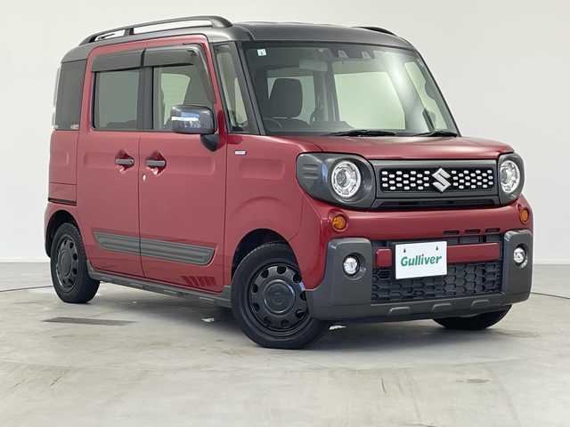 スズキ スペーシア ギア HYBRID XZ 愛知県 2021(令3)年 1.5万km フェニックスレッドパール/ガンメタリック2トーンルーフ 純正8インチナビ/【Bluetooth/フルセグTV/CD/DVD/USB/AM/FM】/両側パワースライドドア/レーダークルーズコントロール/衝突被害軽減ブレーキ/レーンアシスト/アイドリングストップ/コーナーセンサー/横滑り防止装置/前席シートヒーター/サーキュレーター/サンシェード/ETC/純正フロアマット/オートエアコン/プッシュスタート/スマートキー/ステアリングスイッチ/電動格納ミラー/ドアバイザー/LEDオートライト